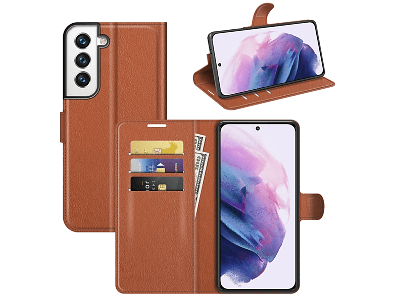 KÖNIG DESIGN Book Case, Bookcover, Samsung, Galaxy S22 Plus 5G, Braun