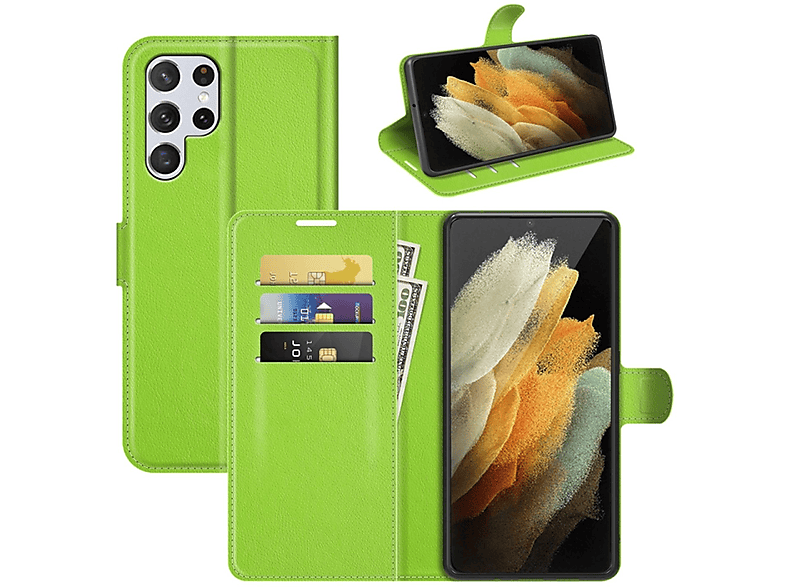 Case, Book S22 Samsung, DESIGN Bookcover, Ultra Galaxy Grün 5G, KÖNIG