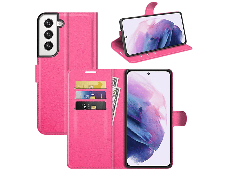 KÖNIG DESIGN Book Case, Bookcover, Samsung, Galaxy S22 Plus 5G, Rose Rot