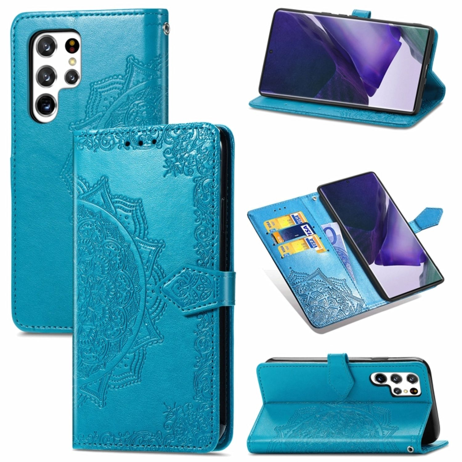 KÖNIG DESIGN Samsung, Blau Ultra Case, Galaxy 5G, S22 Bookcover, Book