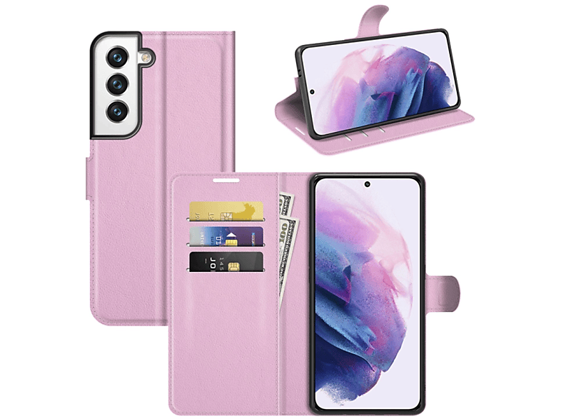 S22 Samsung, Galaxy 5G, Bookcover, Book KÖNIG DESIGN Rosa Case,
