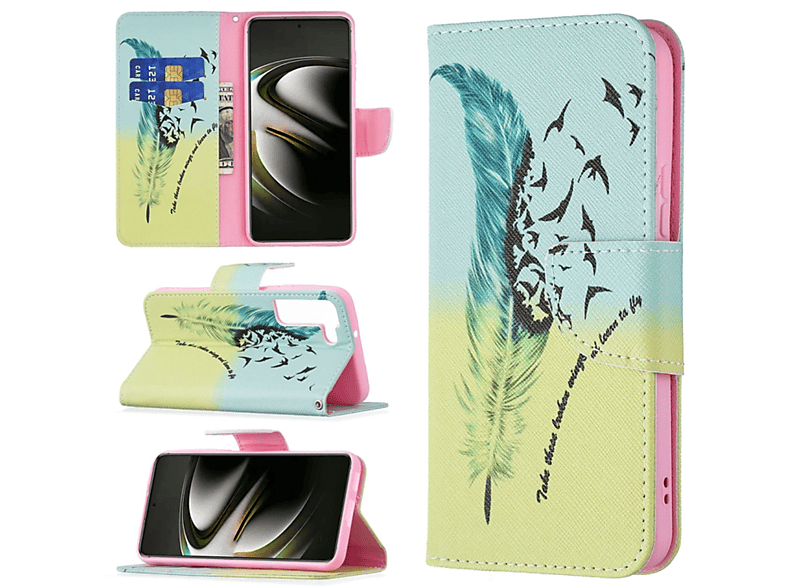 Case, DESIGN Bookcover, Galaxy Book Feder S22 Samsung, KÖNIG 5G,