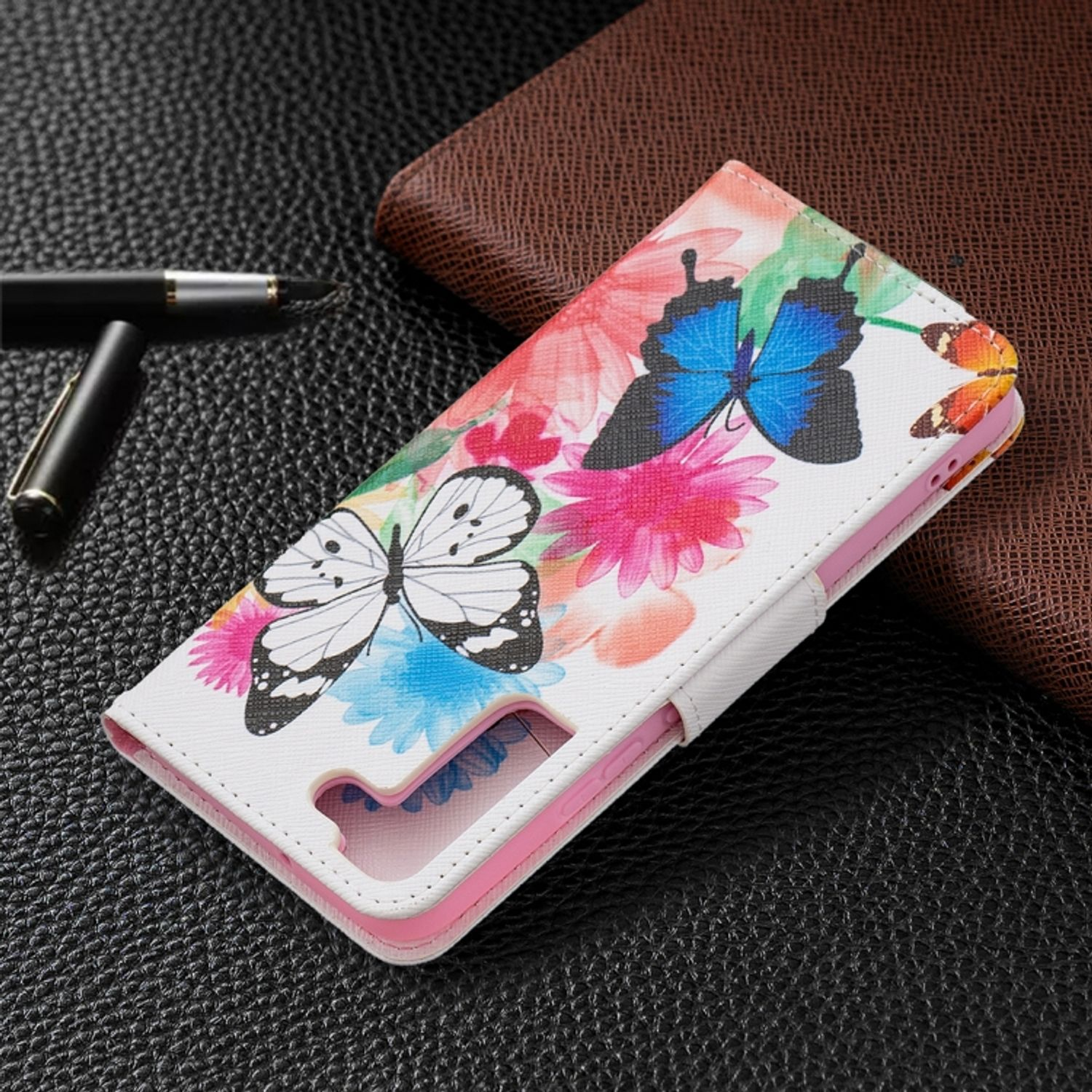 KÖNIG DESIGN Schmetterlinge Galaxy Case, S22 Book Plus Samsung, 5G, Bookcover