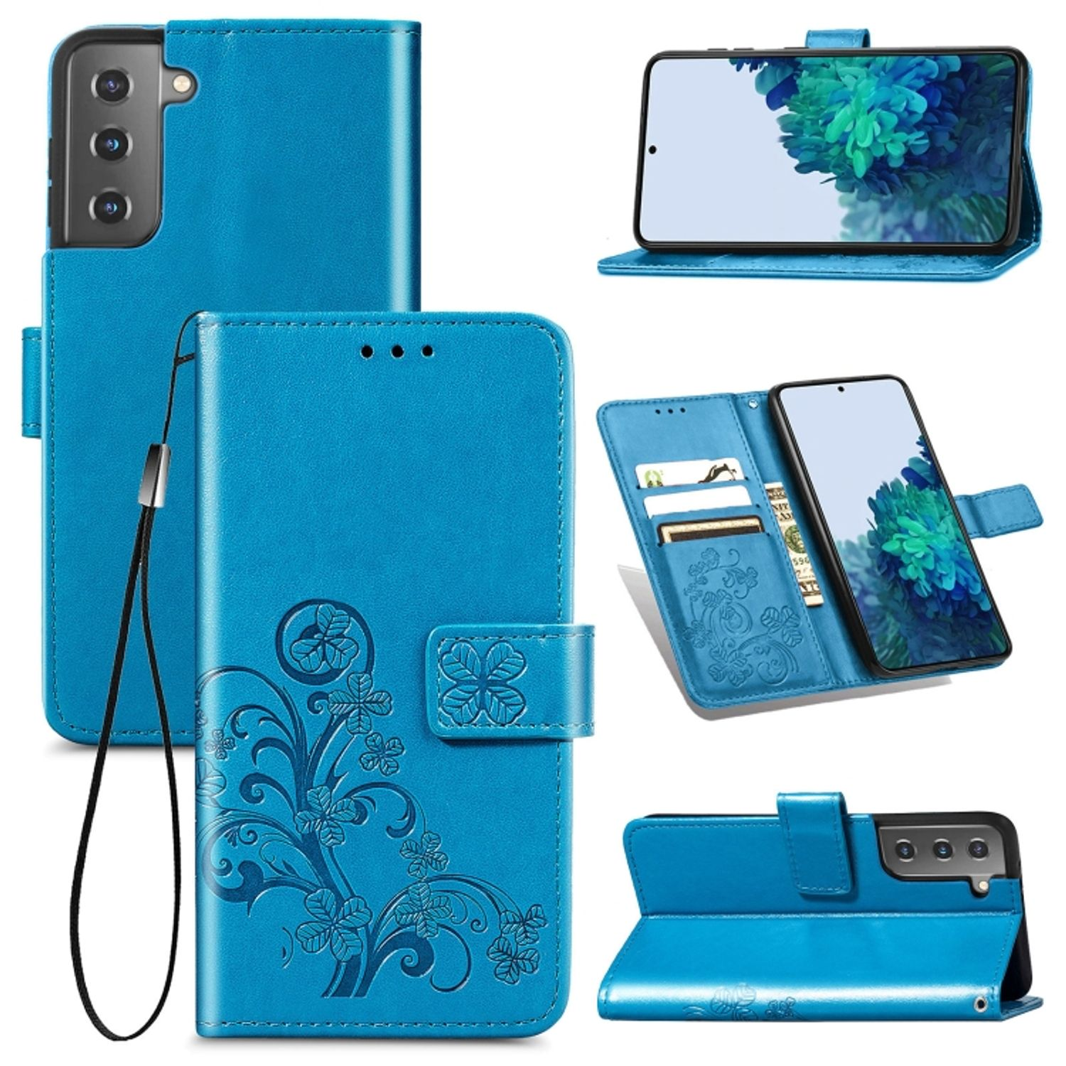 KÖNIG DESIGN Book 5G, Plus Bookcover, Blau Galaxy S22 Samsung, Case