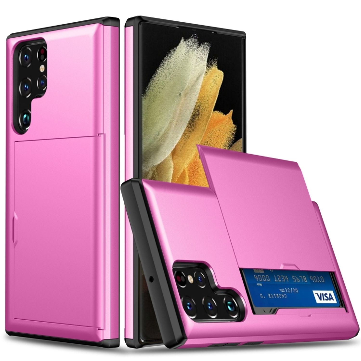 KÖNIG DESIGN Case, Backcover, Samsung, Galaxy Ultra Rot Rose S22 5G