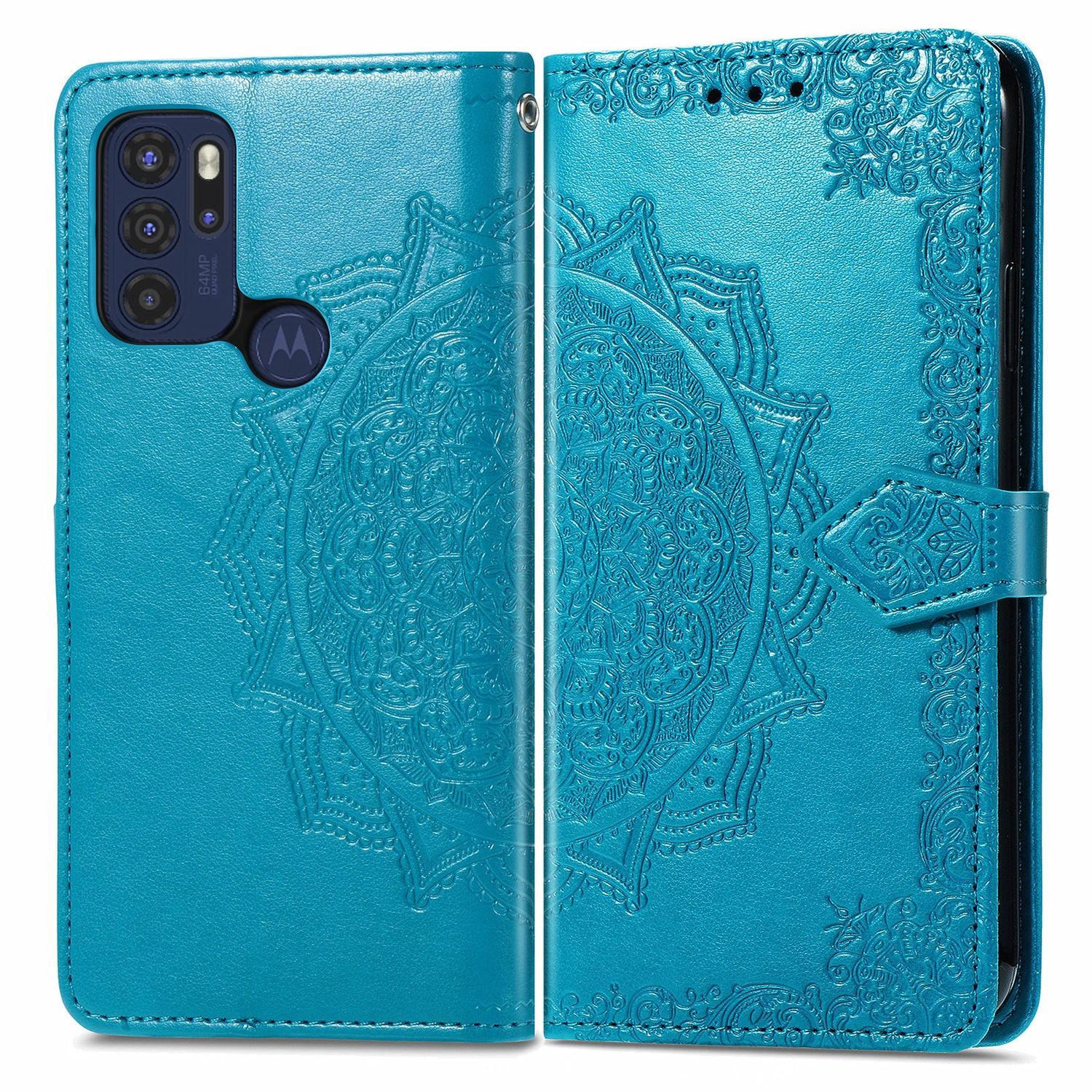 KÖNIG DESIGN Book Case, Bookcover, G60S, Motorola, Moto Blau