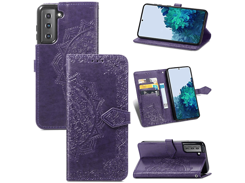 KÖNIG DESIGN Book Case, Bookcover, Samsung, Galaxy S22 5G, Violett