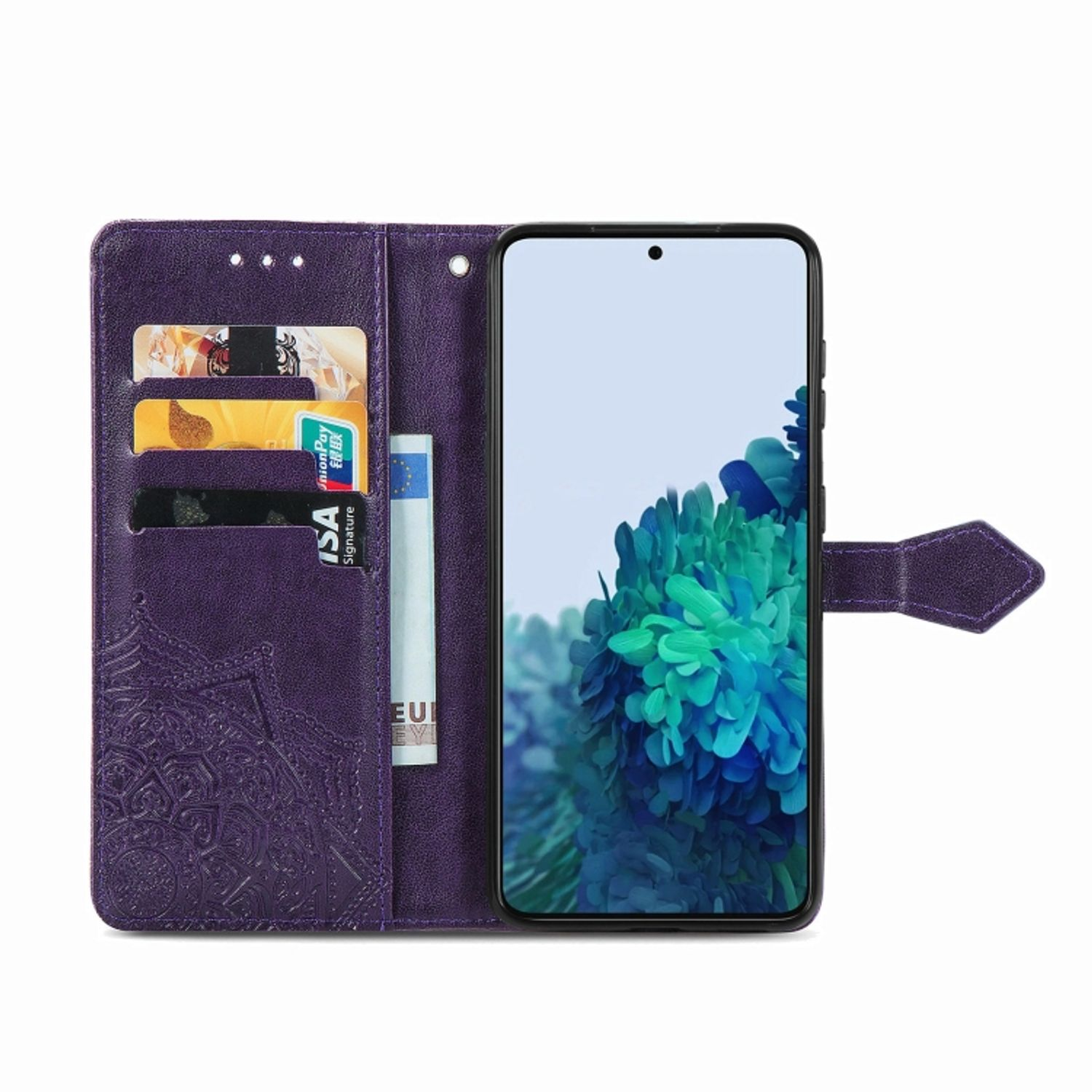 S22 Case, Bookcover, Violett DESIGN 5G, Galaxy Book KÖNIG Samsung, Plus