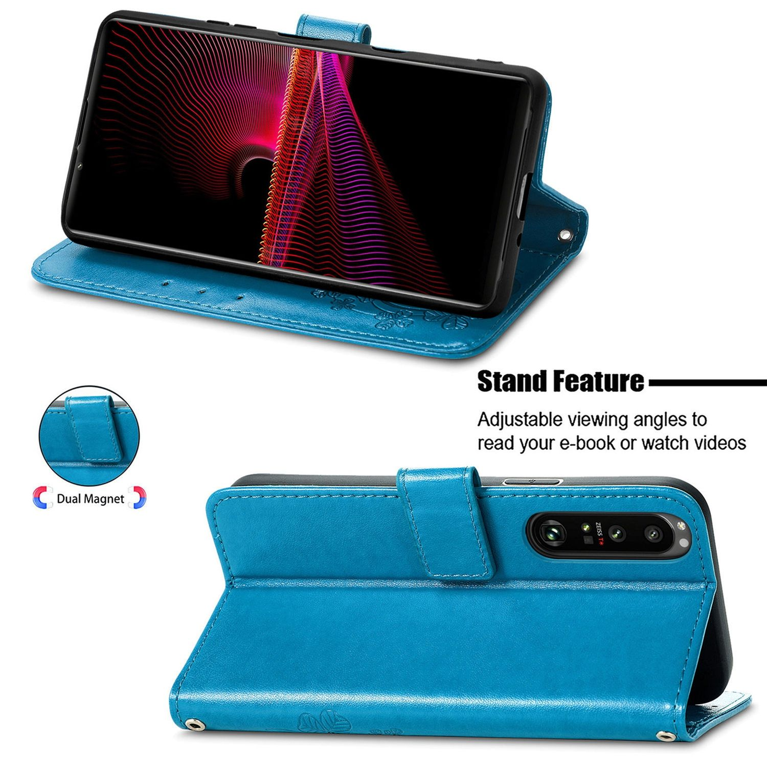 1 Sony, Blau DESIGN Book KÖNIG Case, Bookcover, Xperia III,