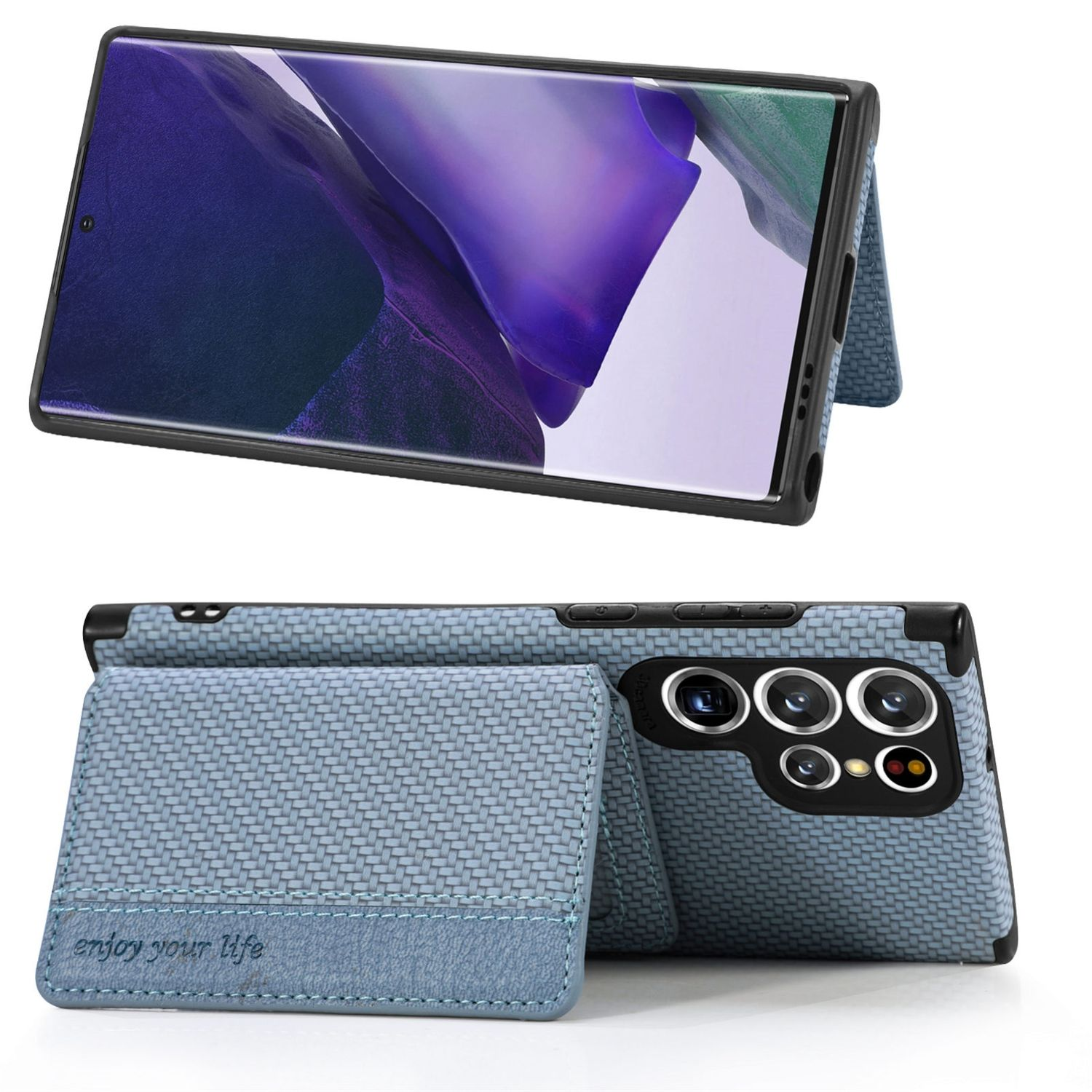 Case, Galaxy S22 Samsung, Ultra DESIGN Blau KÖNIG Backcover, 5G,