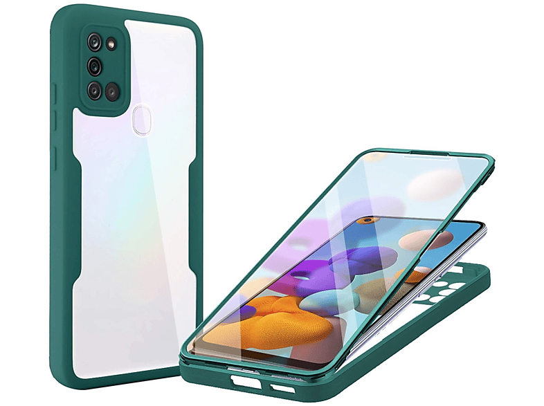 KÖNIG DESIGN Case, Full Cover, Samsung, Grün A21s, Galaxy