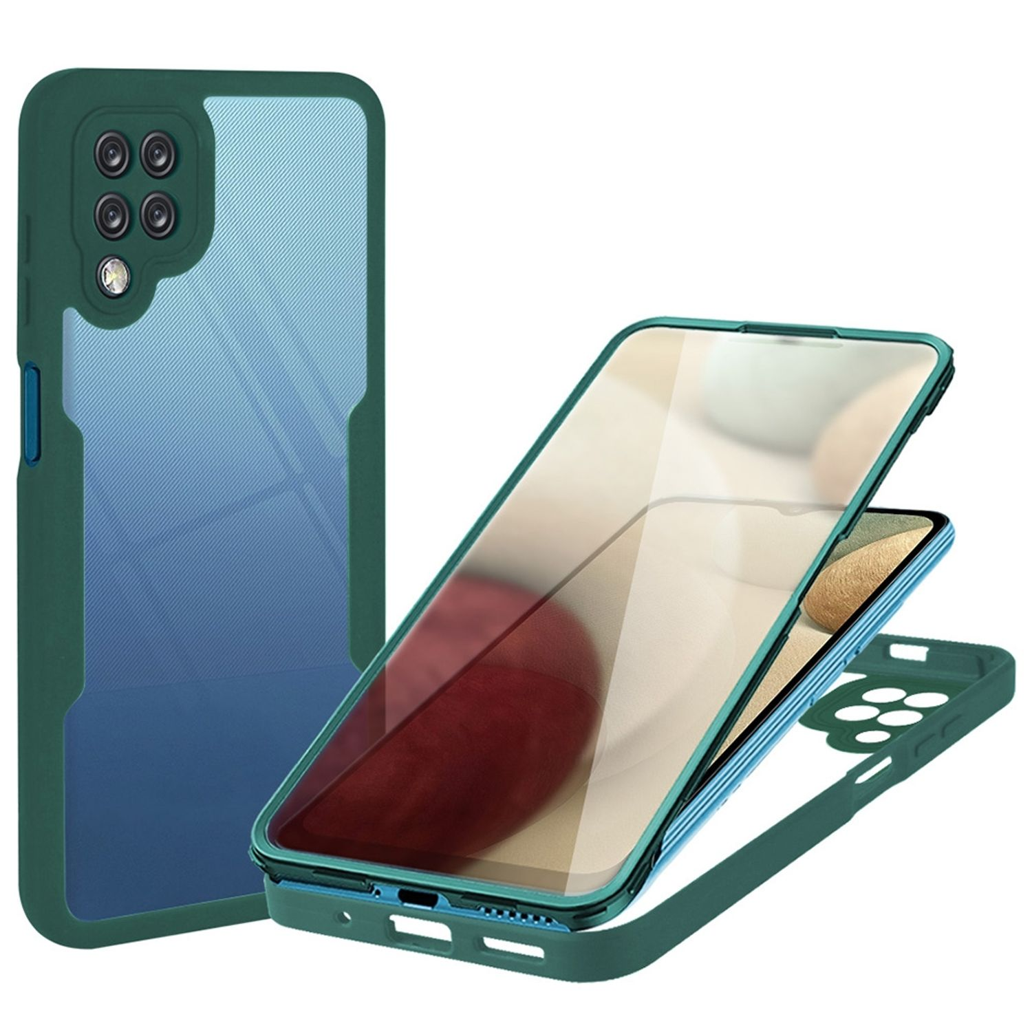A12, DESIGN Case, Cover, Full Samsung, Grün Galaxy KÖNIG