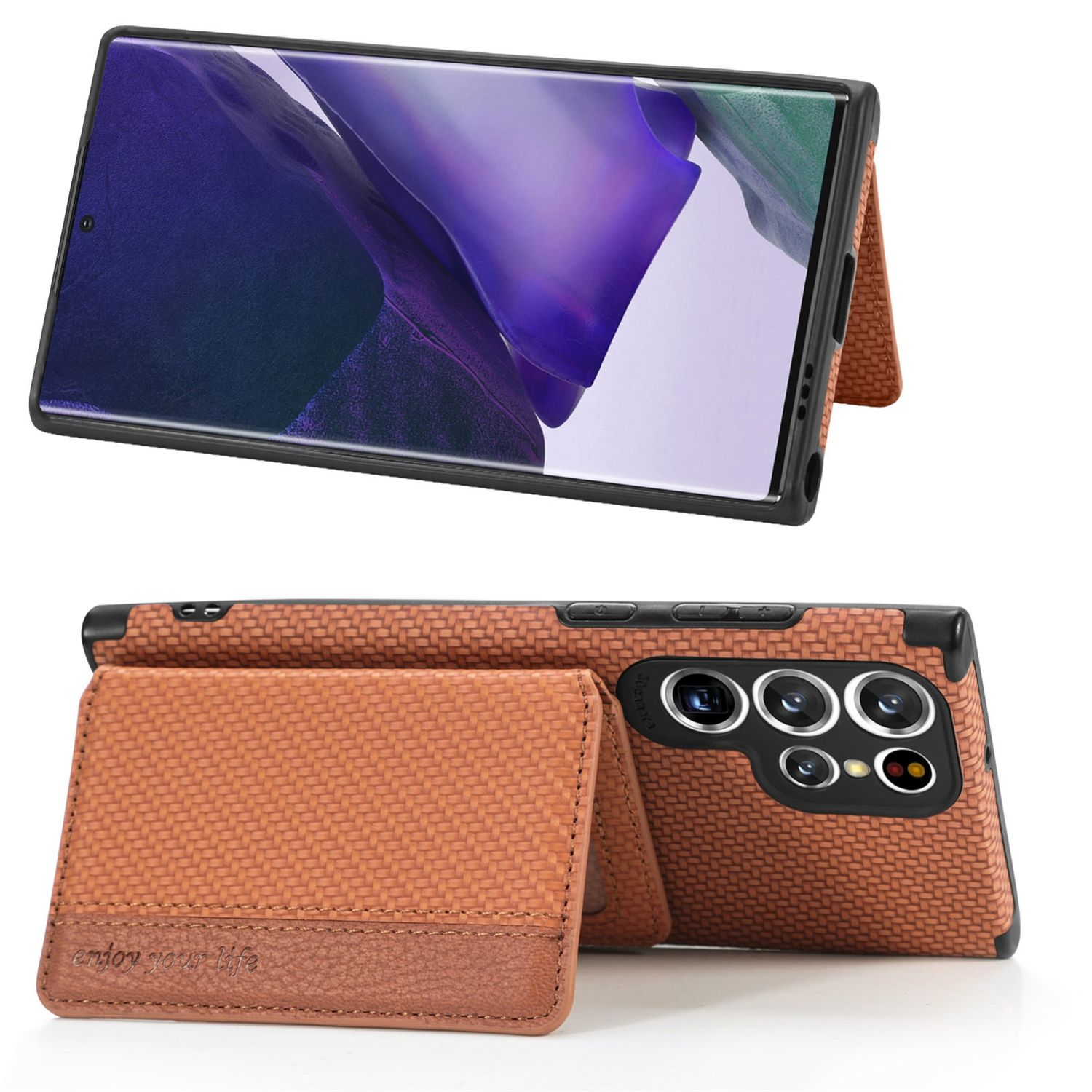 KÖNIG DESIGN Case, Backcover, Samsung, 5G, Galaxy S22 Braun Ultra