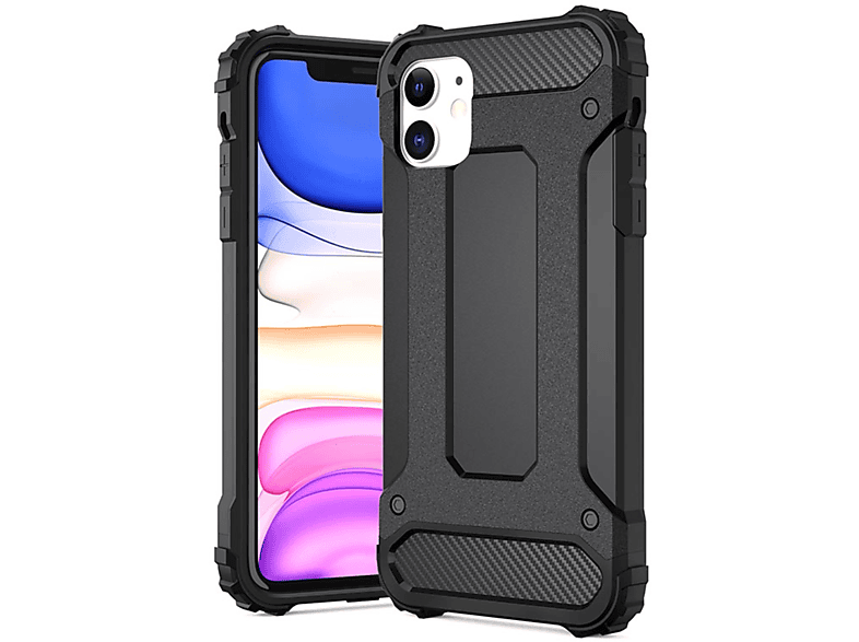 11, Schwarz IPhone Armor Backcover, für iPhone, HBASICS Handyhülle 11,