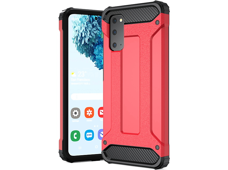 für Galaxy, Samsung Handyhülle S9, Rot S9, Armor Backcover, Samsung Galaxy HBASICS