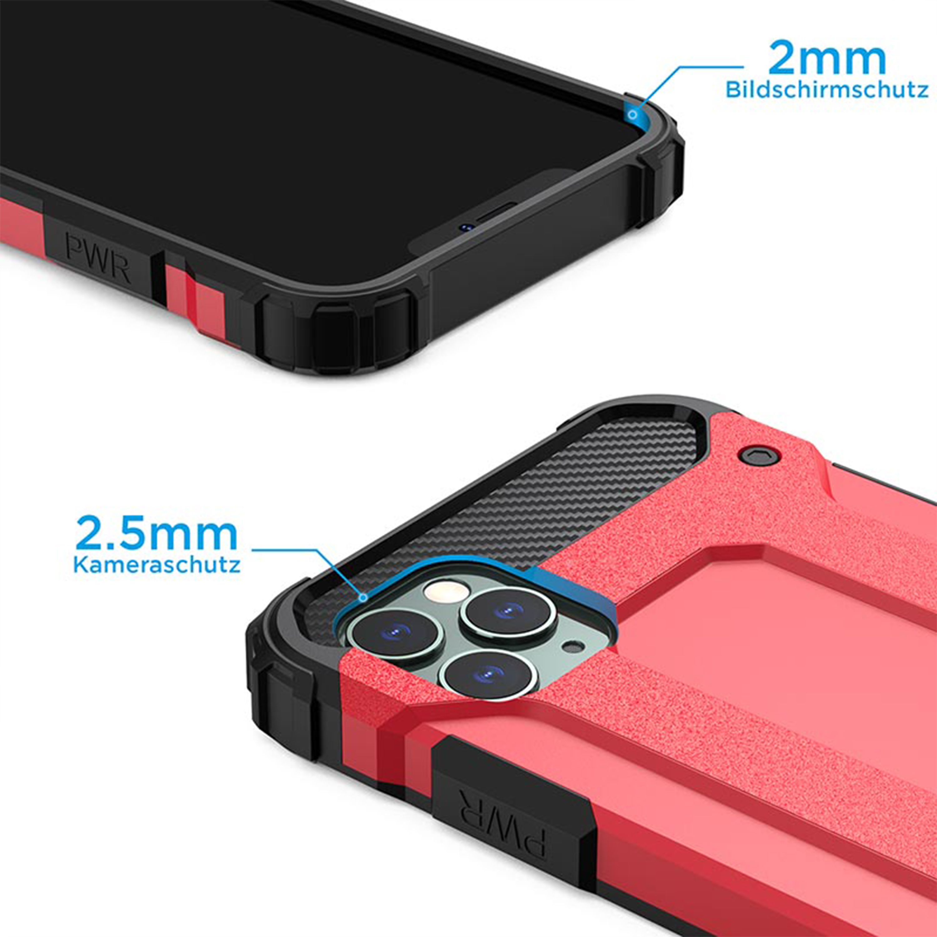 HBASICS Armor Handyhülle für PRO 11 MAX, PRO Backcover, IPhone 11 Rot iPhone, MAX