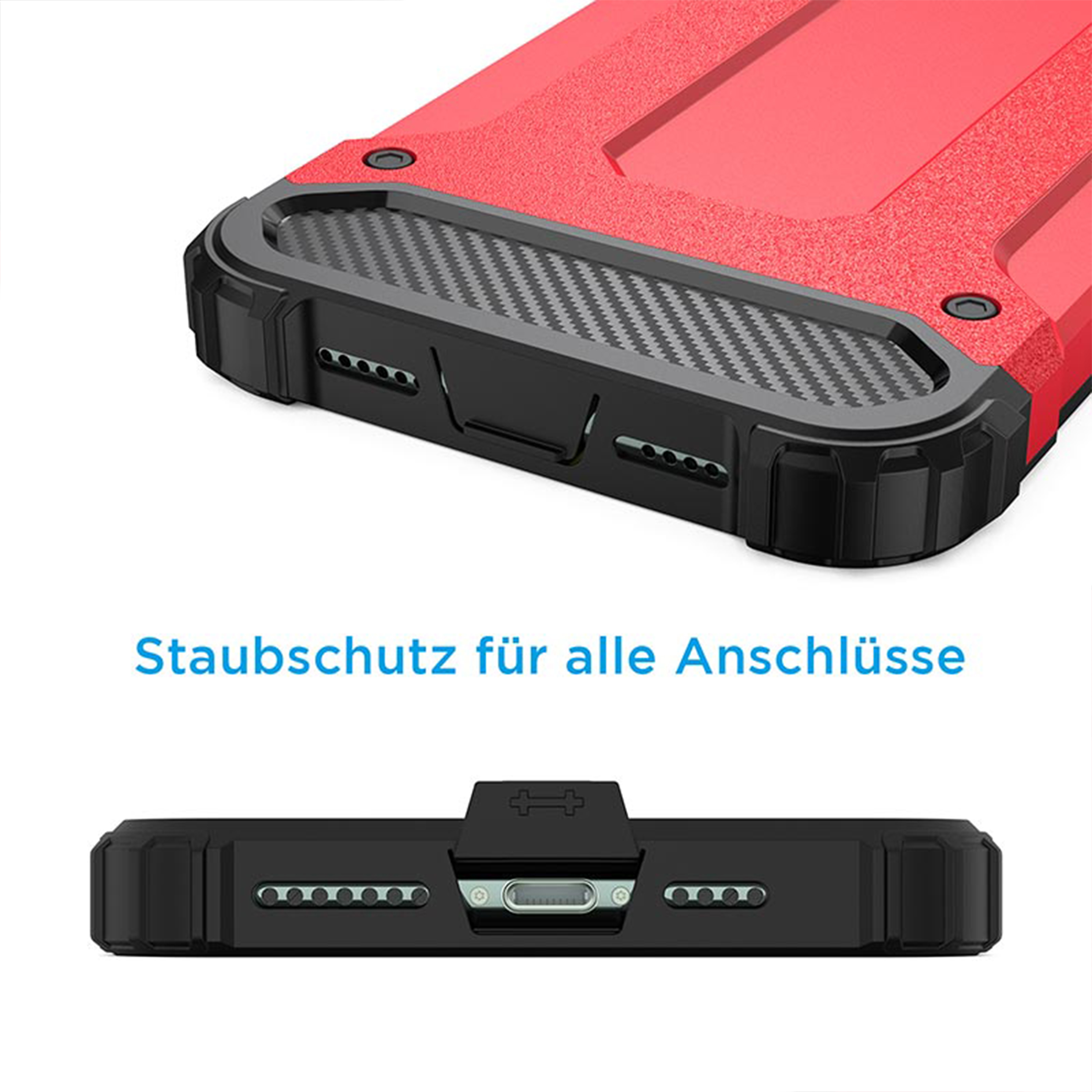 Backcover, iPhone, IPhone 11 PRO HBASICS Handyhülle für Armor MAX, PRO Rot 11 MAX,