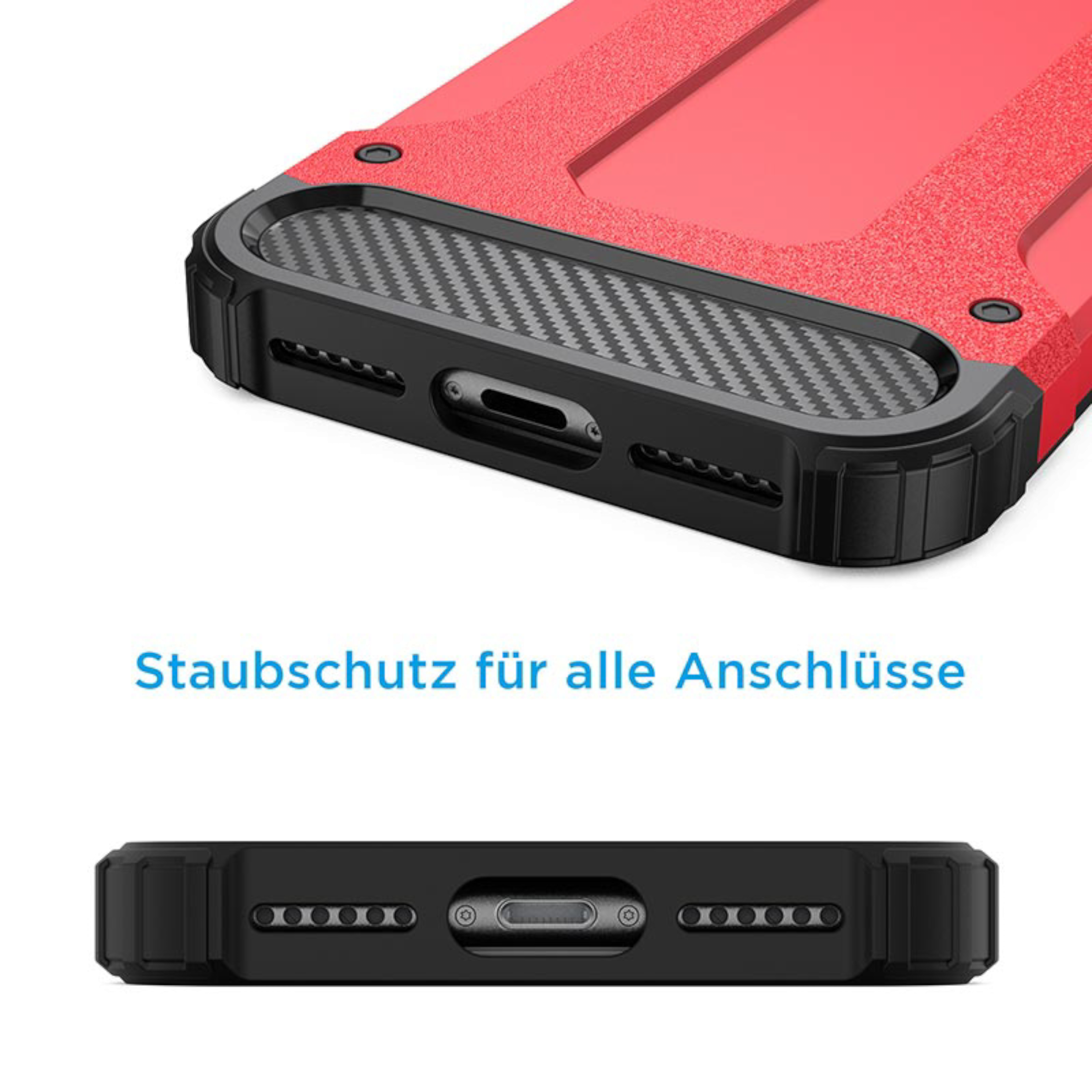 Backcover, iPhone, 8, Handyhülle für Armor HBASICS IPhone 8, Rot