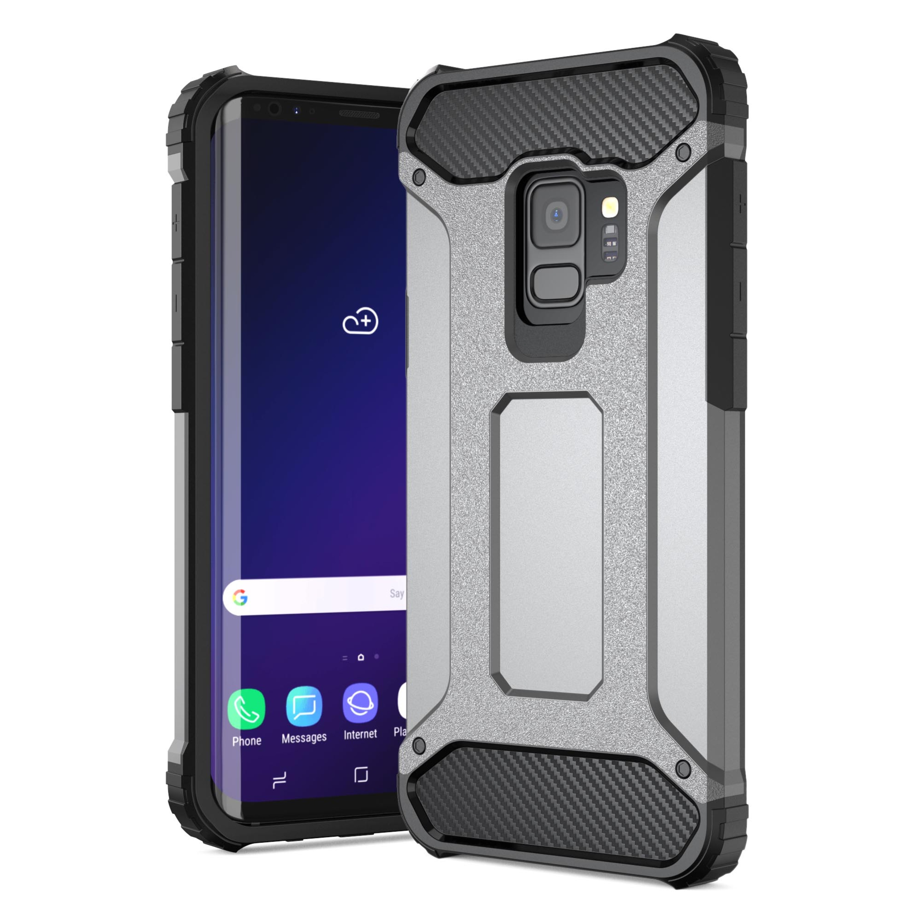 HBASICS Armor Backcover, S9 PLUS, Grau Samsung für Galaxy S9 Galaxy, Samsung Handyhülle PLUS