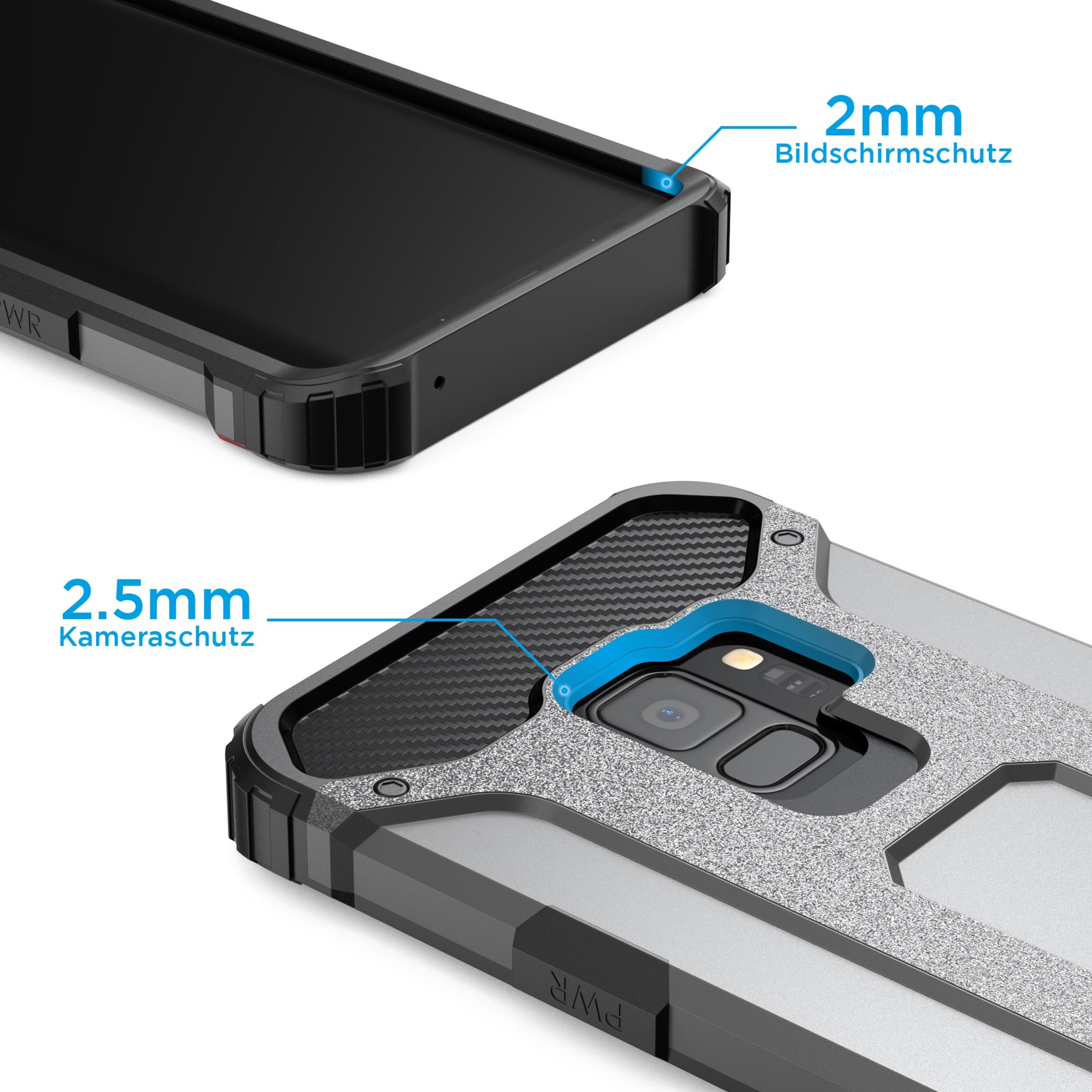 HBASICS Armor Backcover, S9 PLUS, Grau Samsung für Galaxy S9 Galaxy, Samsung Handyhülle PLUS