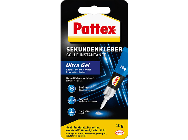 PATTEX Transparent Sekundenkleber, extra Gel Ultra stark