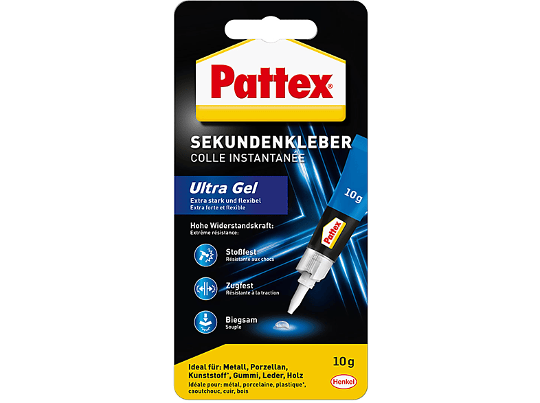 PATTEX Ultra Gel extra stark Sekundenkleber, Transparent SATURN