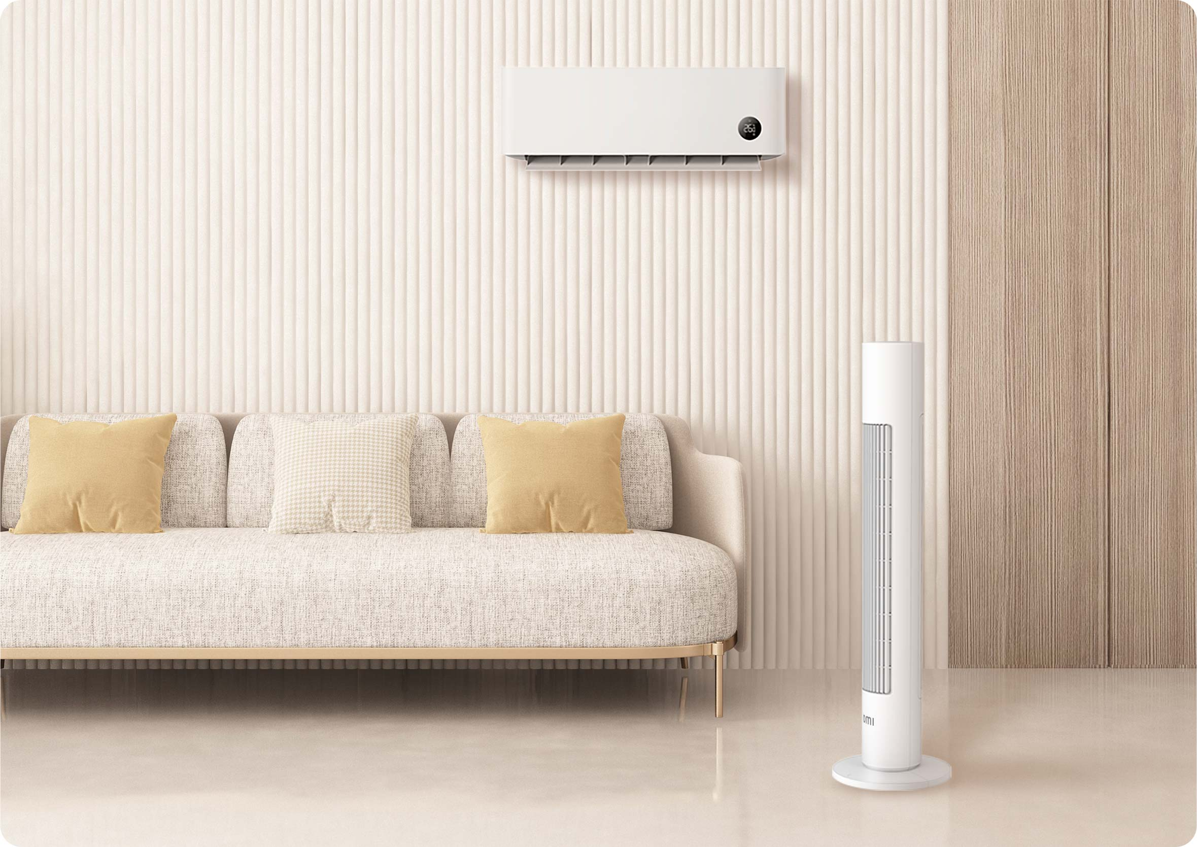 XIAOMI Smart Tower Weiss Watt) (22 Turmventilator Fan