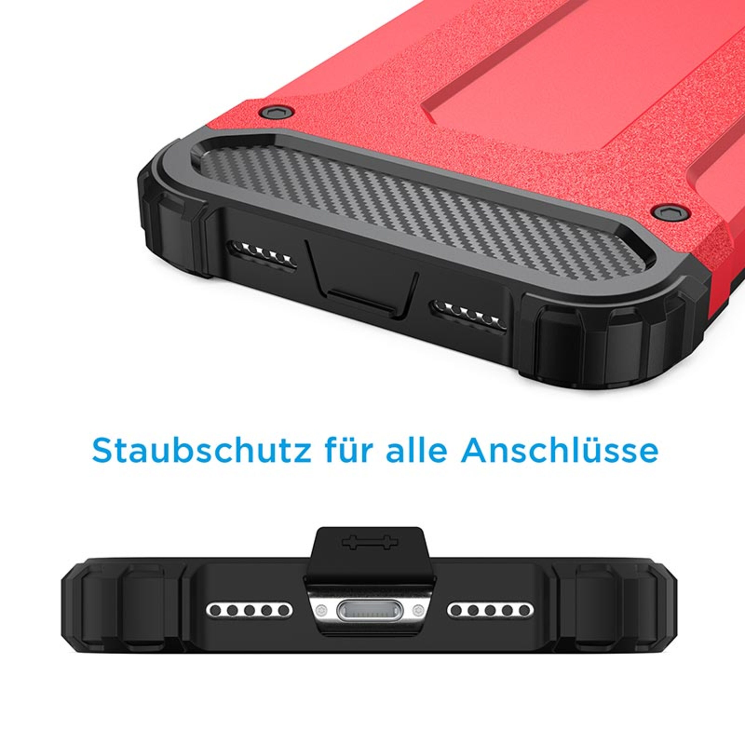 11, Handyhülle für iPhone, HBASICS Rot IPhone Armor Backcover, 11,