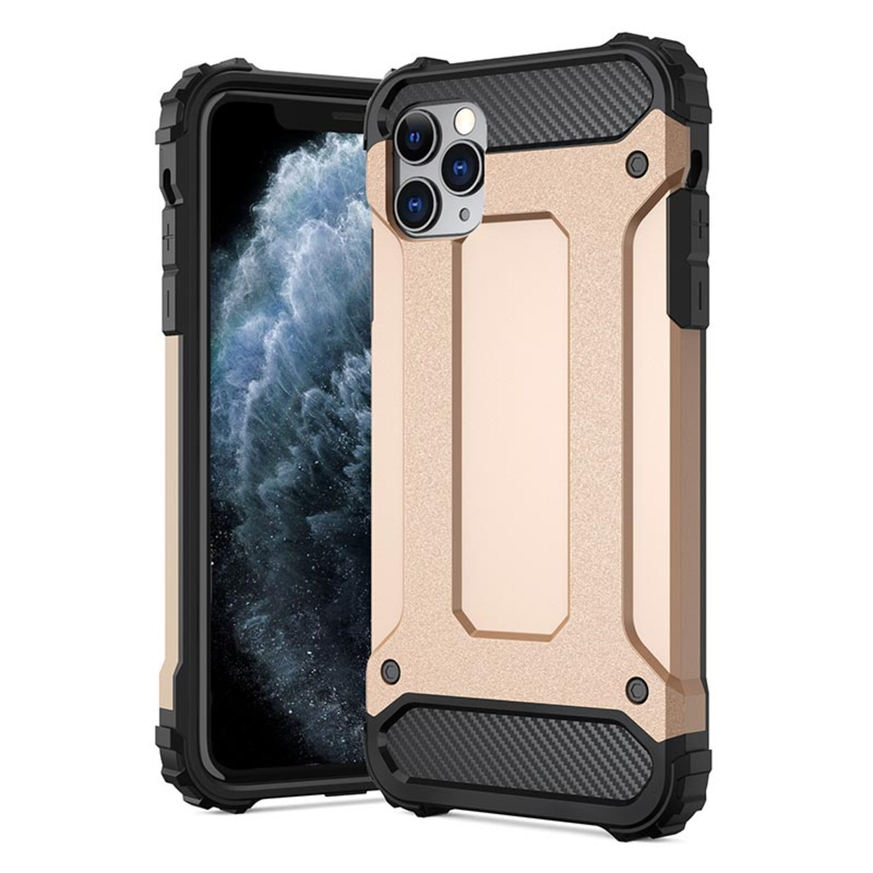 PRO, Armor Handyhülle Backcover, HBASICS Gold IPhone 11 für 11 PRO, iPhone, Rose