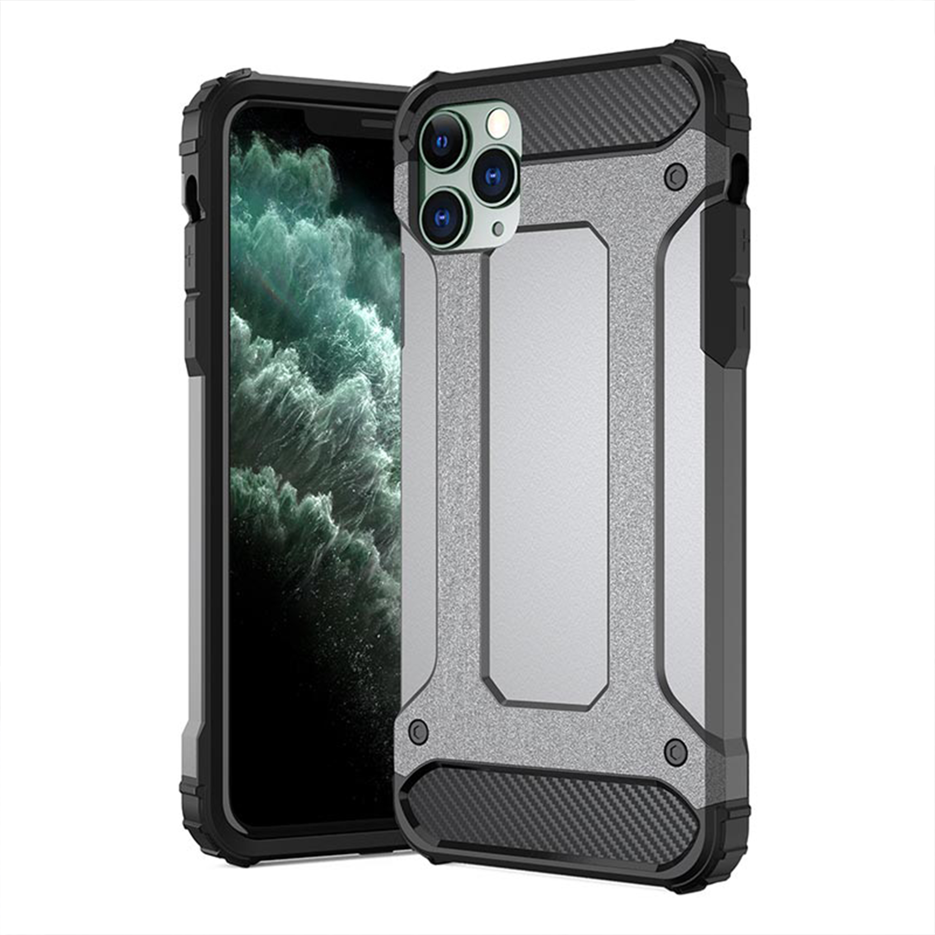 HBASICS Armor Handyhülle Grau IPhone 8 iPhone, Backcover, 8 PLUS, für Plus