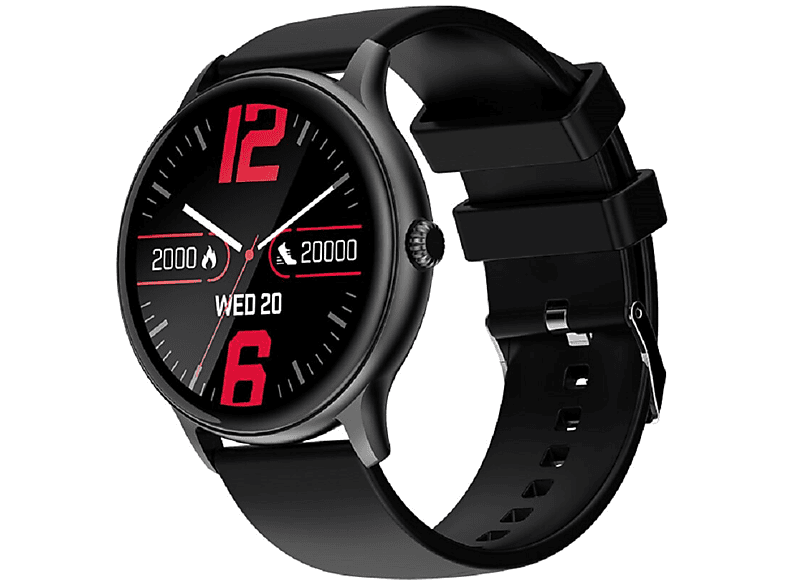 MAXLIFE MXSW-100 Smartwatch Silikon, Schwarz-Matt