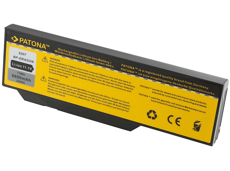 PATONA Medion MD96144 MD96380 MD96305 MD96287 6600 mAh MD96217 Ersatzakku, 11.1 MD96363 1 Volt, Li-Ion Stück