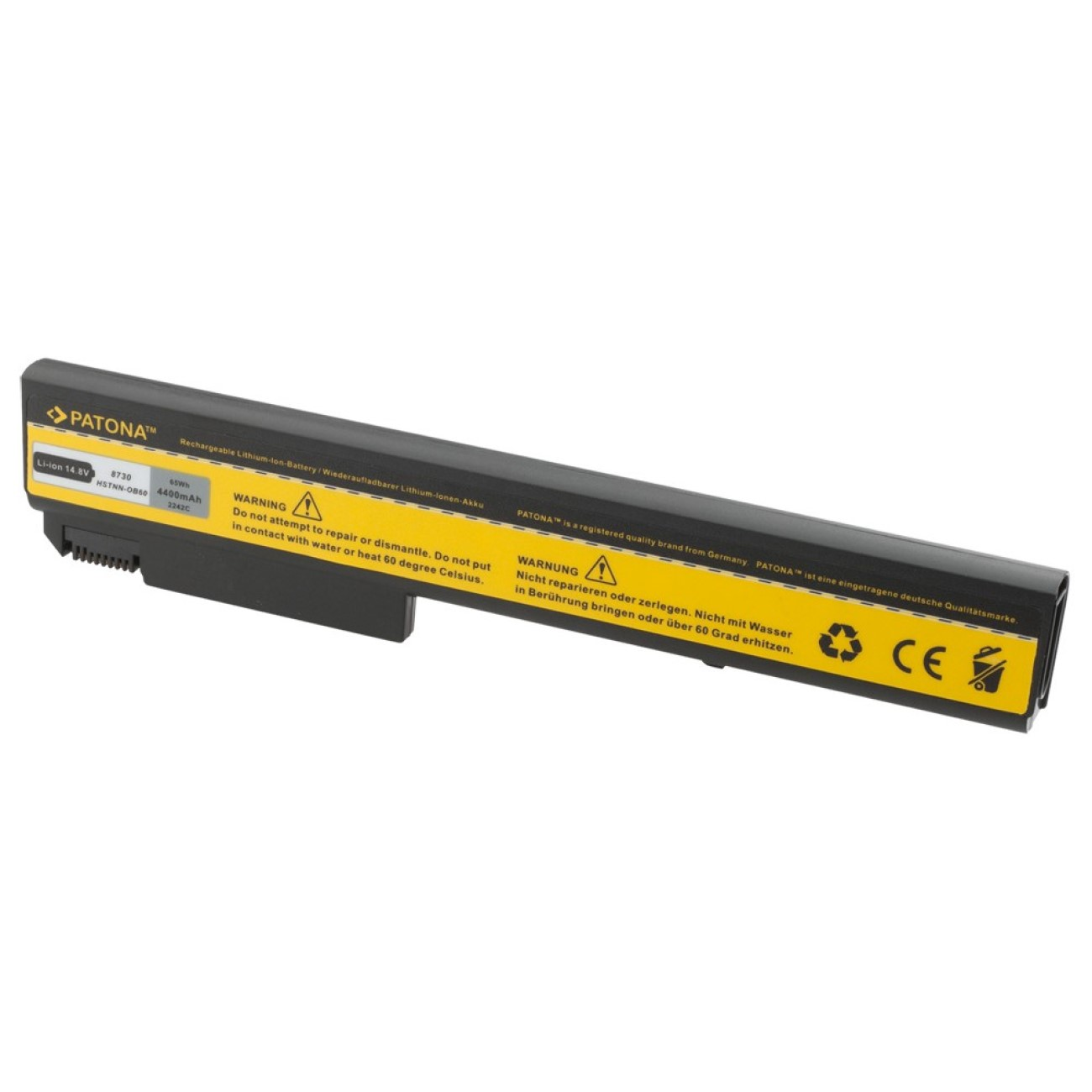 PATONA HP Stück EliteBook EliteBook Li-Ion 1 EliteBook 8540w 8530p 8530w Ersatzakku, 4400 8540p Volt, 14.8 mAh 