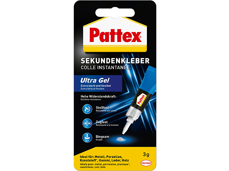 PATTEX Ultra Gel Sekundenkleber, Transparent