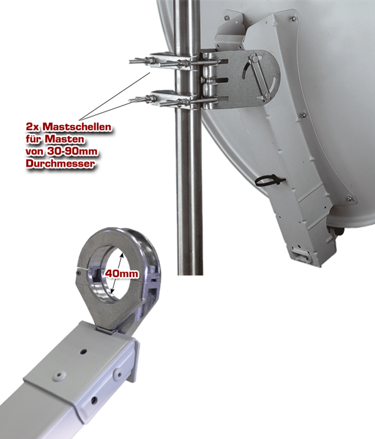 Satellitenschüssel Alu 100 GIBERTINI Lichtgrau Premium XP cm