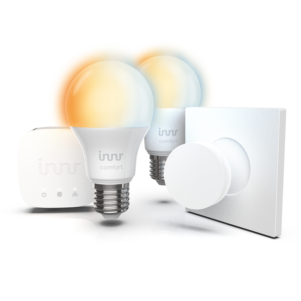 Hub, - Komfort home Smart Kit equipment T-2 automation SK Fernbedienung & INNR 2x Komfort E27 Starter LED Birne 279 Lampe