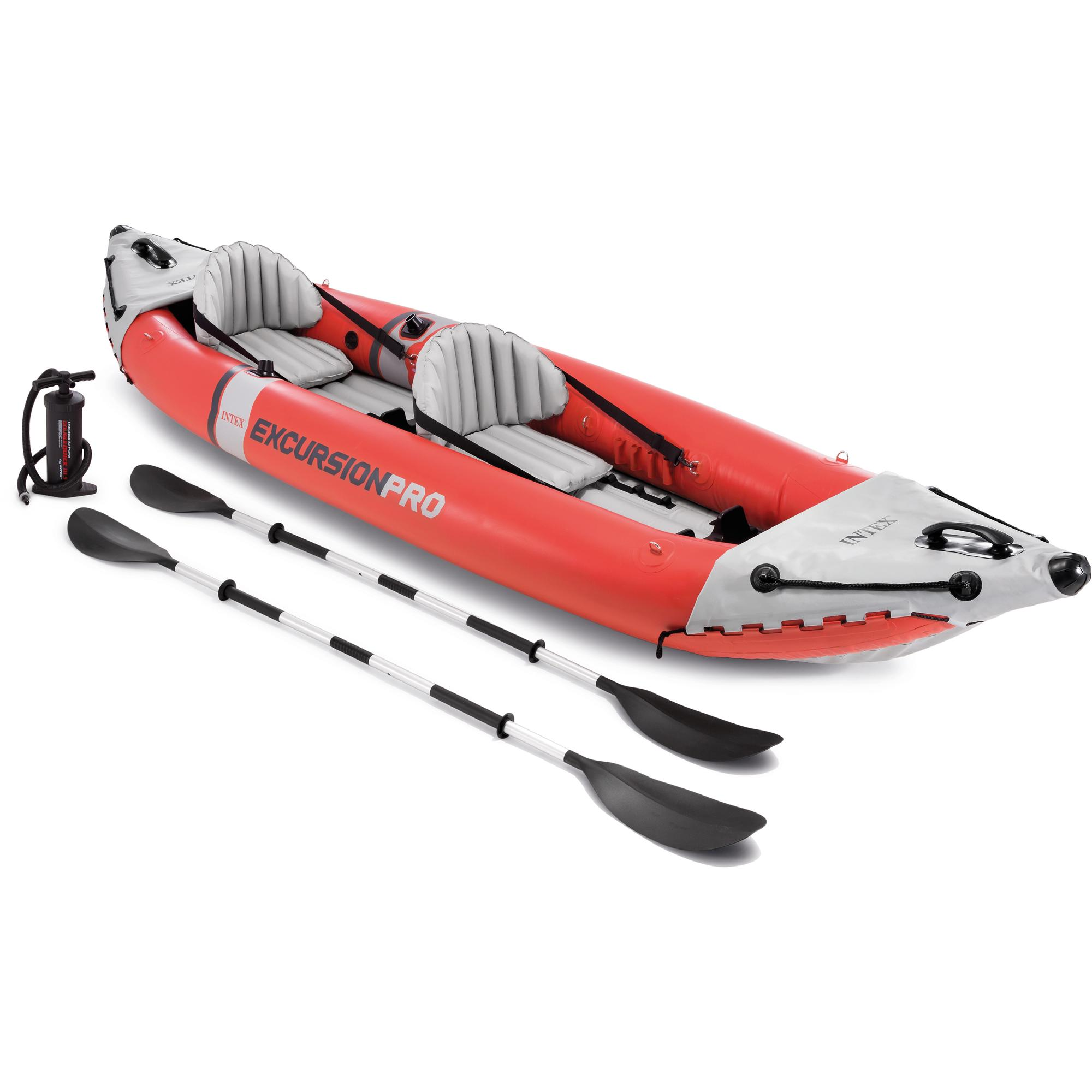 INTEX 68309NP (inkl. Kayak Excursion K2 Pro Pumpe) Alu-Paddel mehrfarbig Boot, + Set