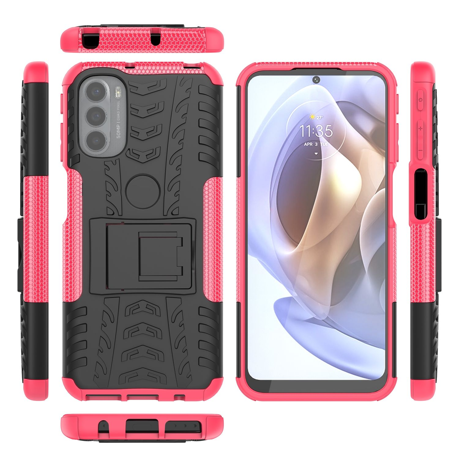 Rosa Backcover, G41, KÖNIG / Moto Case, Motorola, G31 DESIGN