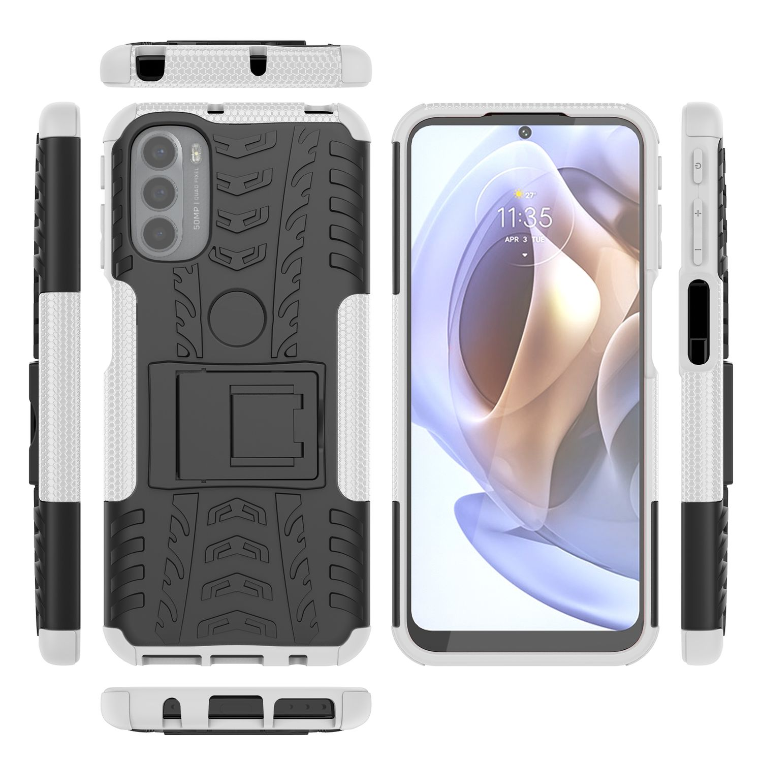 KÖNIG DESIGN / Motorola, Moto G31 Backcover, Weiß G41, Case