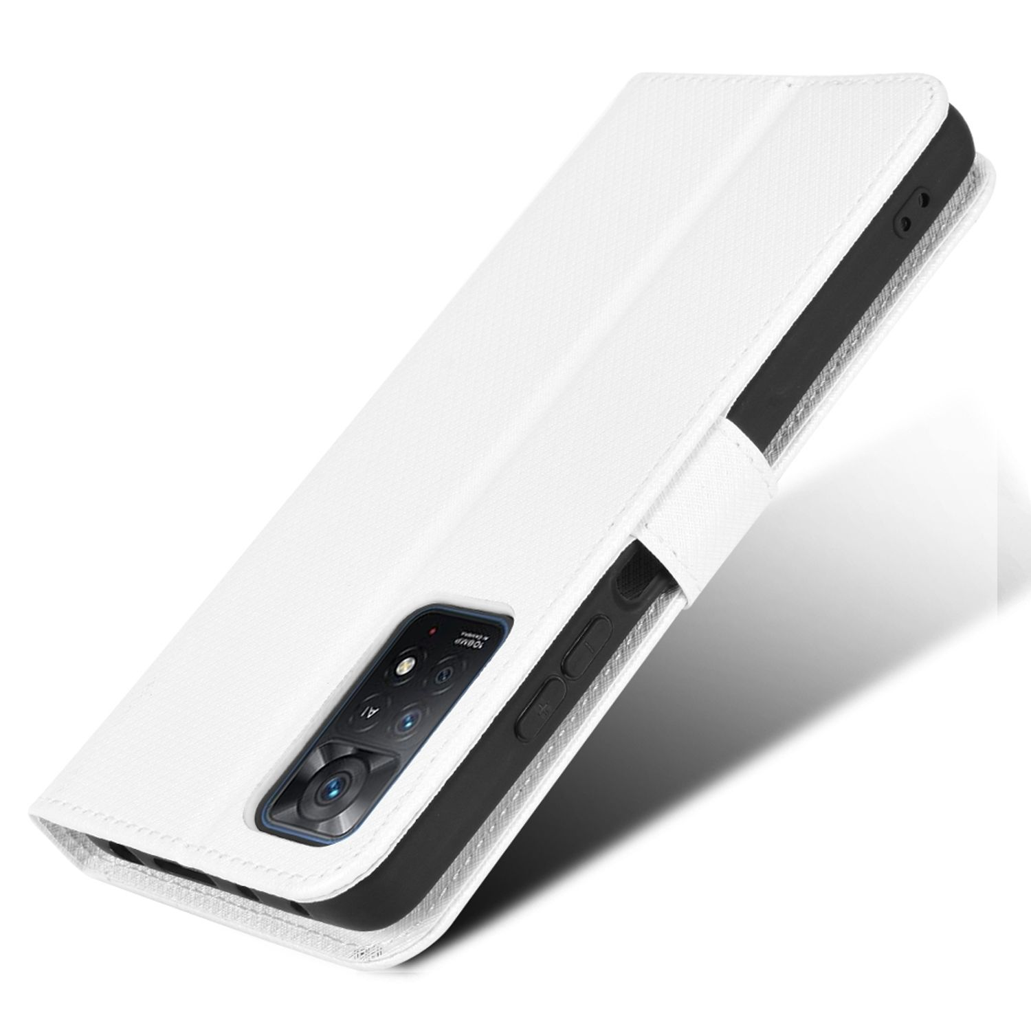 KÖNIG DESIGN Redmi Pro+ 5G, Case, Weiß 11 Pro 11 Bookcover, Xiaomi, Book Note Note 