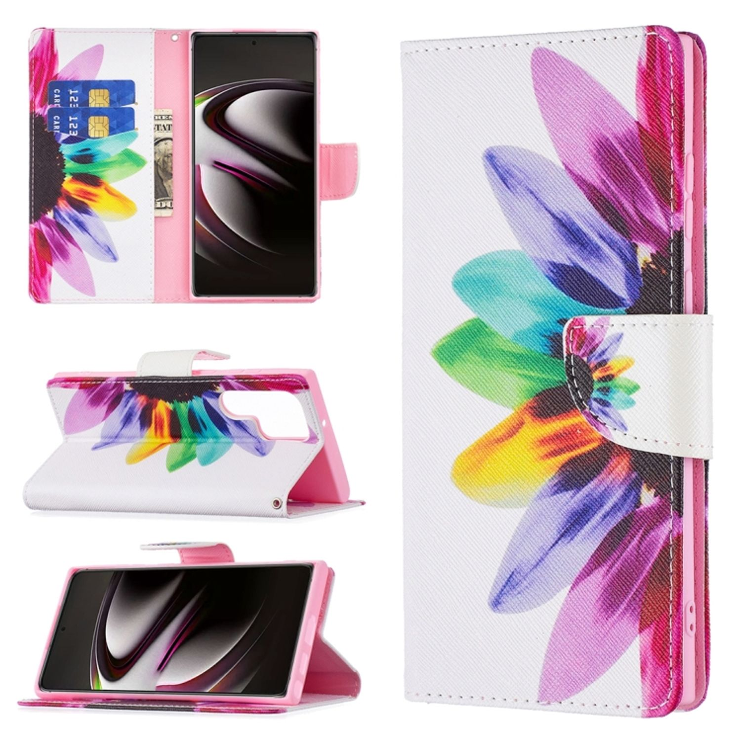 KÖNIG DESIGN Bookcover, Samsung, 5G, Case, Sonnenblume Ultra Galaxy Book S22