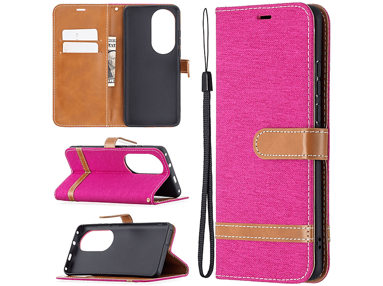 Case, Bookcover, Pro, KÖNIG P50 Rosa Book Huawei, DESIGN