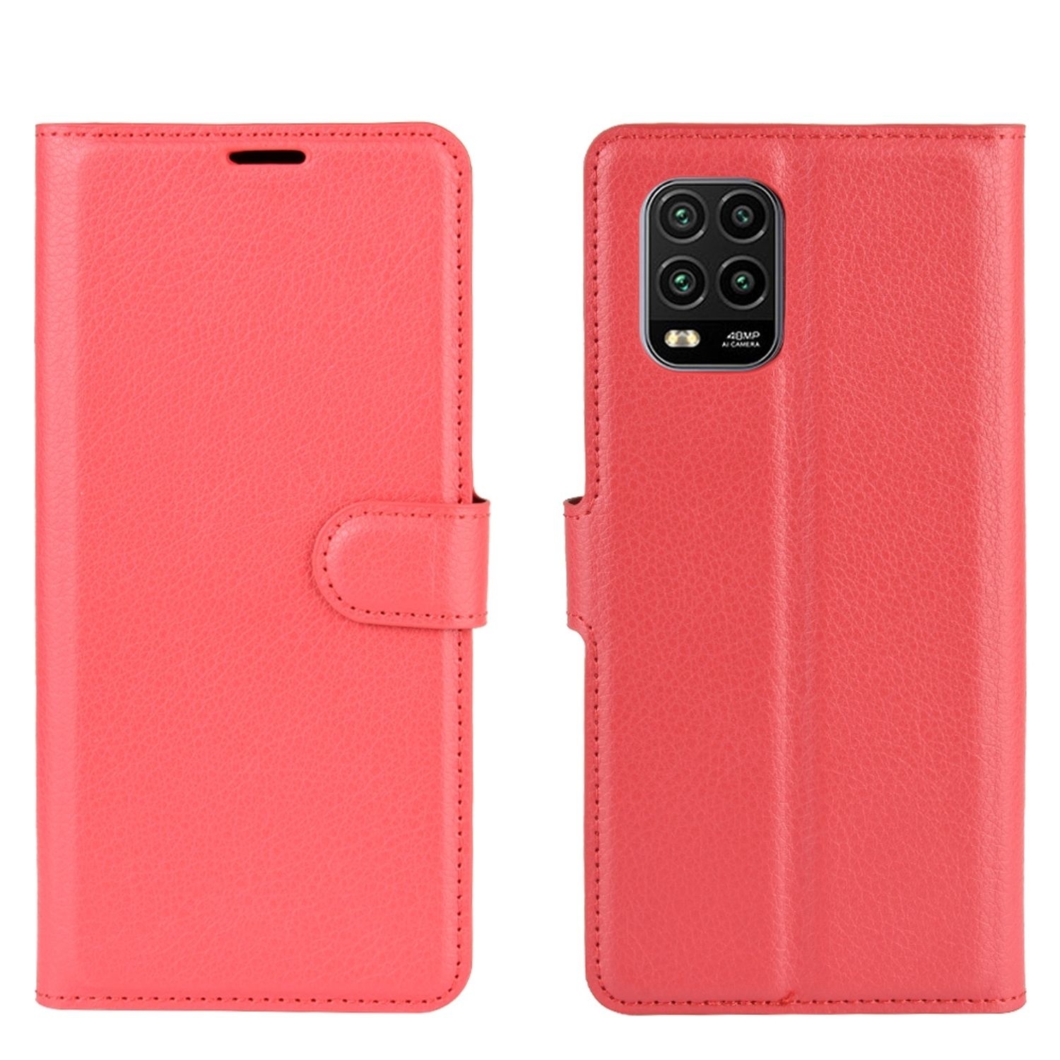 KÖNIG DESIGN Book Case, Bookcover, Lite Mi 10 Rot Xiaomi, 5G