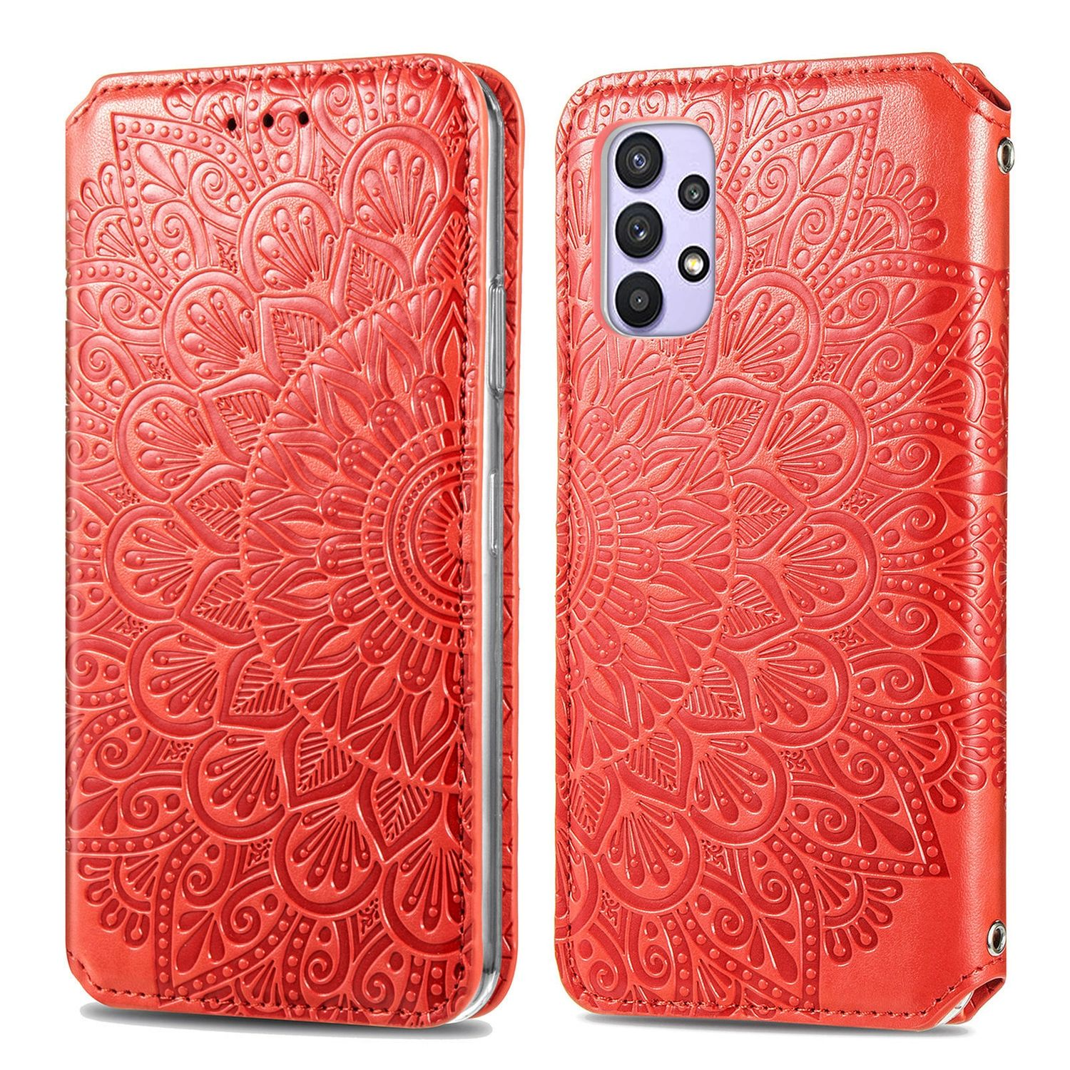 KÖNIG DESIGN Book Bookcover, Case, Galaxy A32 5G, Samsung, Rot