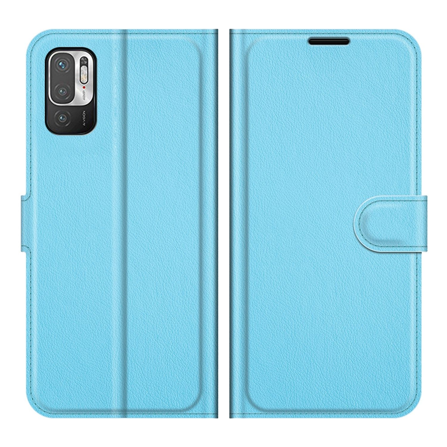 KÖNIG DESIGN Book Bookcover, Blau 5G, Redmi Note Case, Xiaomi, 10