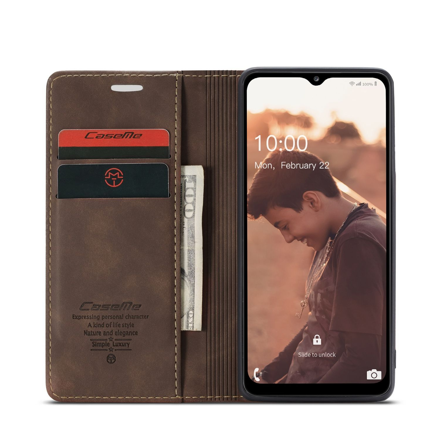Book Case, Samsung, DESIGN KÖNIG Bookcover, A32 5G, Braun Galaxy