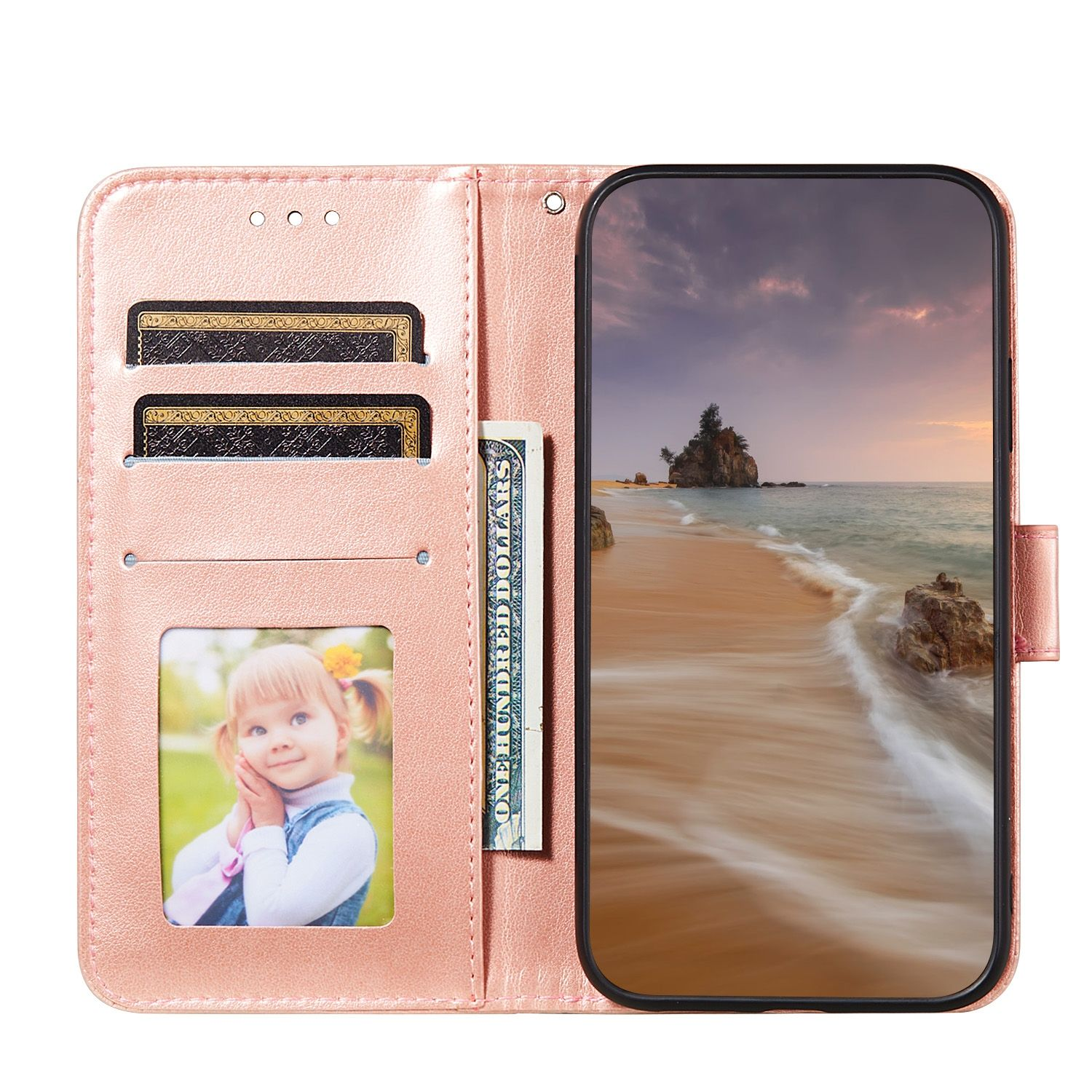 KÖNIG DESIGN Book Samsung, A90 5G, Galaxy Case, Bookcover, Rosa