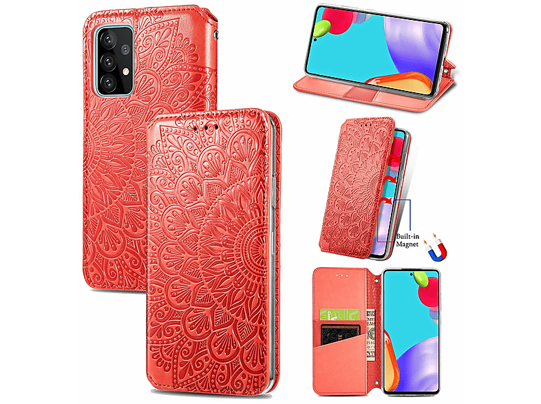 Samsung, KÖNIG A52s, 5G Book Galaxy Rot / 4G Bookcover, / DESIGN Case, A52