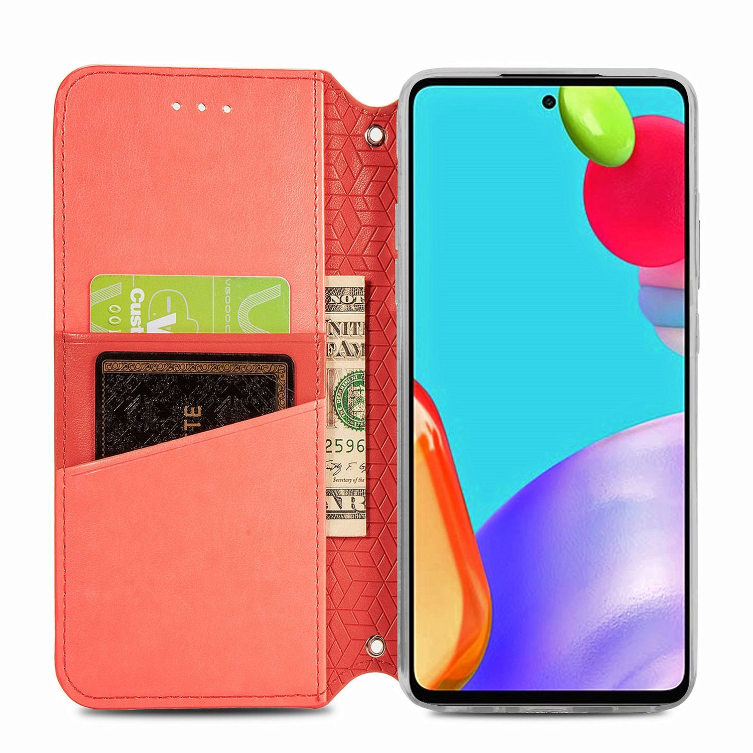 KÖNIG DESIGN Book Case, Bookcover, 4G Samsung, A52s, Galaxy / A52 5G / Rot