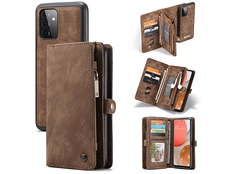 Book 5G, Galaxy KÖNIG Case, DESIGN Bookcover, A72 Samsung, Braun